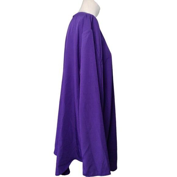 LRL Ralph Lauren Keyhole Tunic Top Size 3X Purple Flowy Embroidered Career - Picture 3 of 6